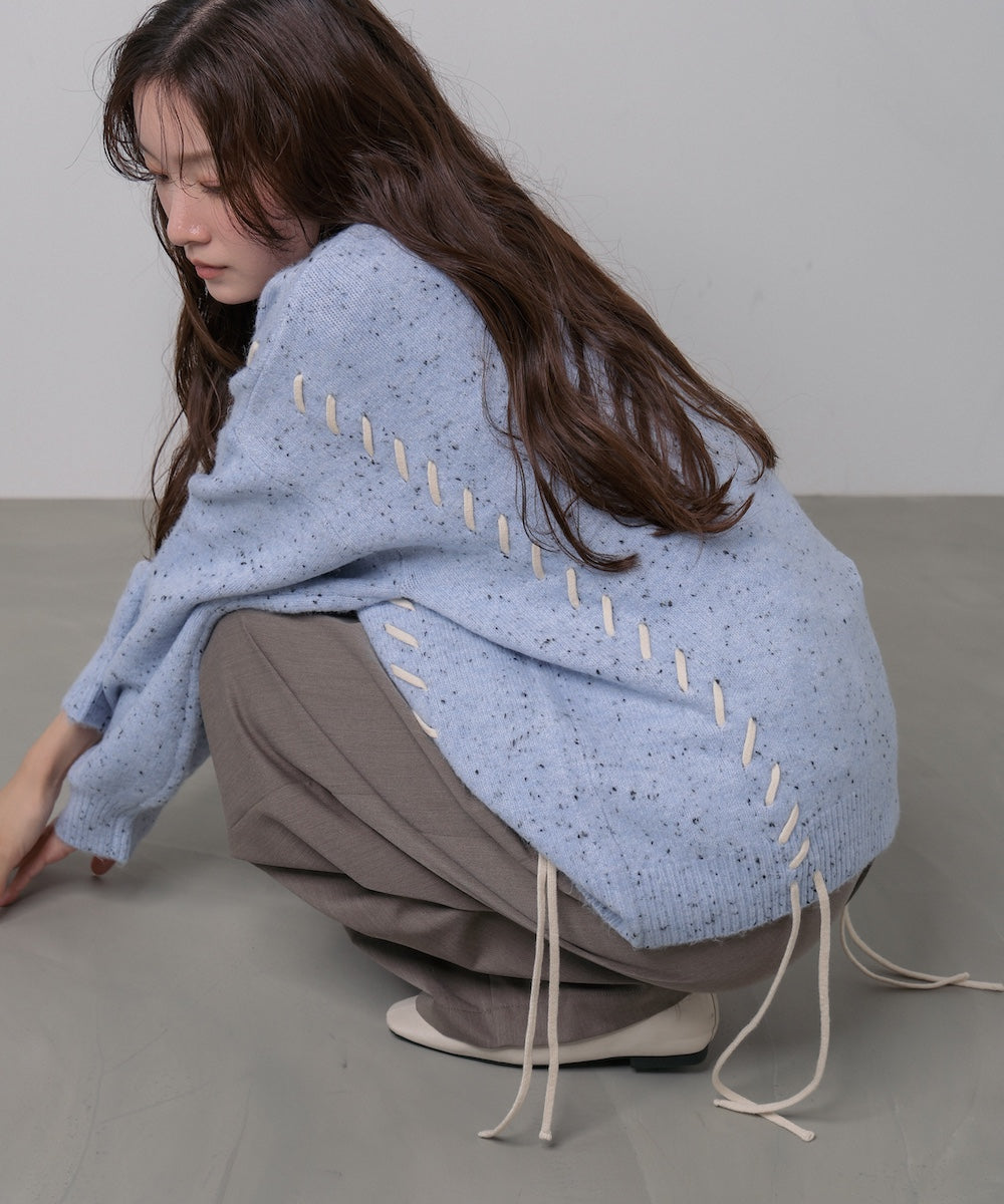 チョコッチップ編み上げトップス