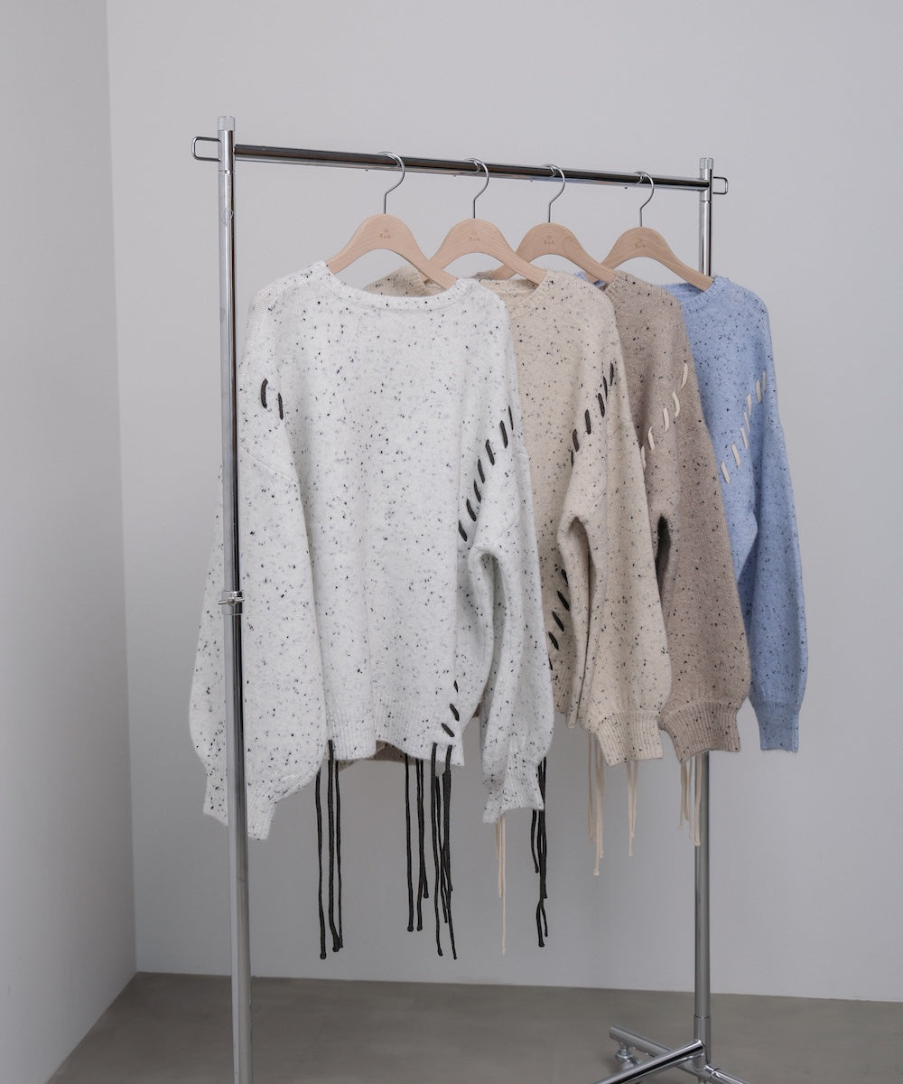 チョコッチップ編み上げトップス