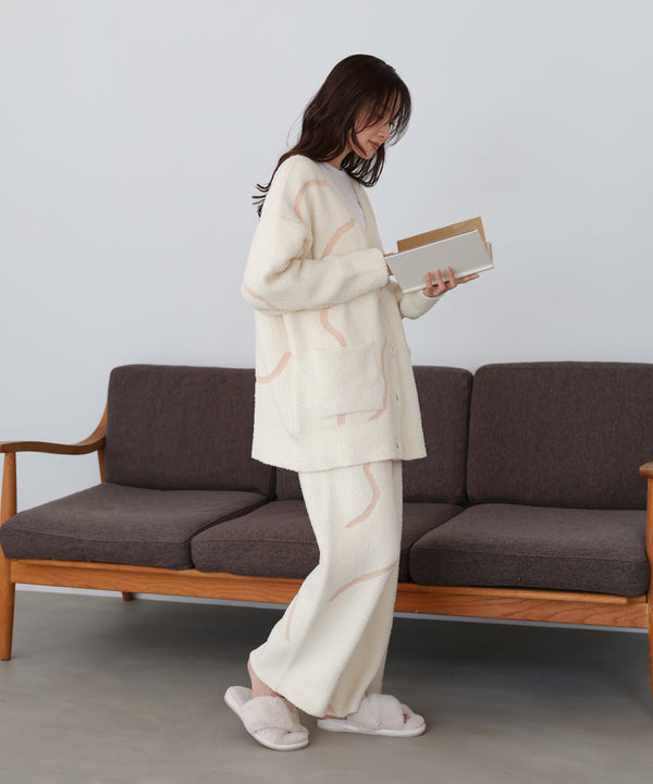 ウェーブモチーフふわもちカーディガン