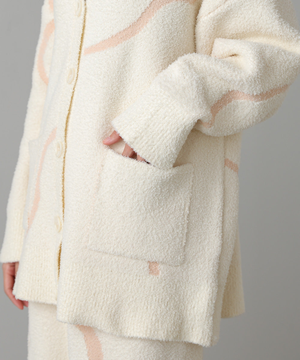 ウェーブモチーフふわもちカーディガン