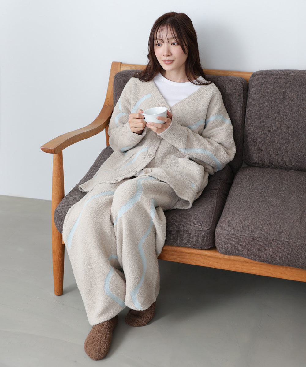 ウェーブモチーフふわもちカーディガン