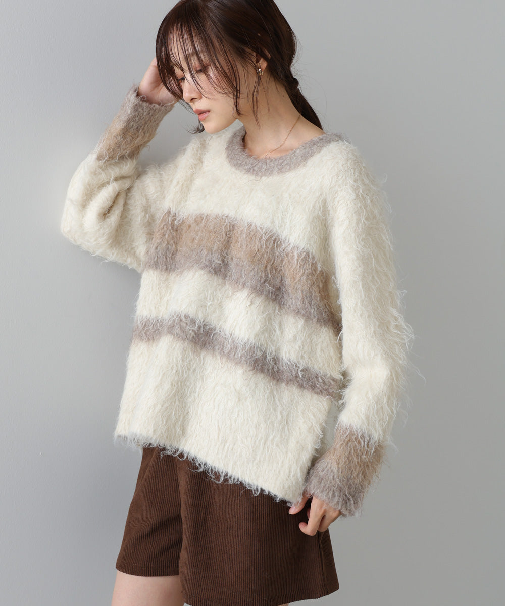 ボーダーケガキトップス