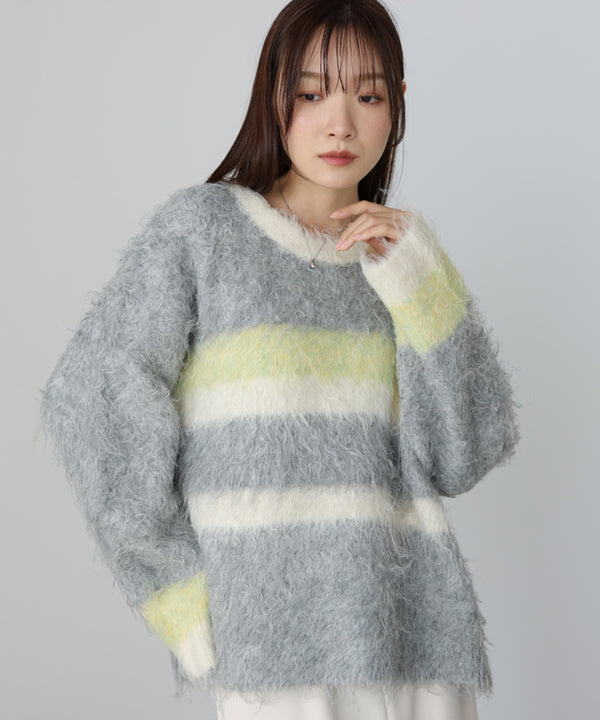 ボーダーケガキトップス