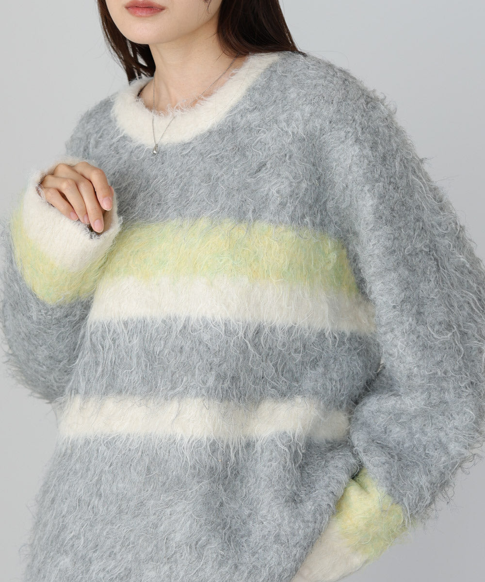 ボーダーケガキトップス