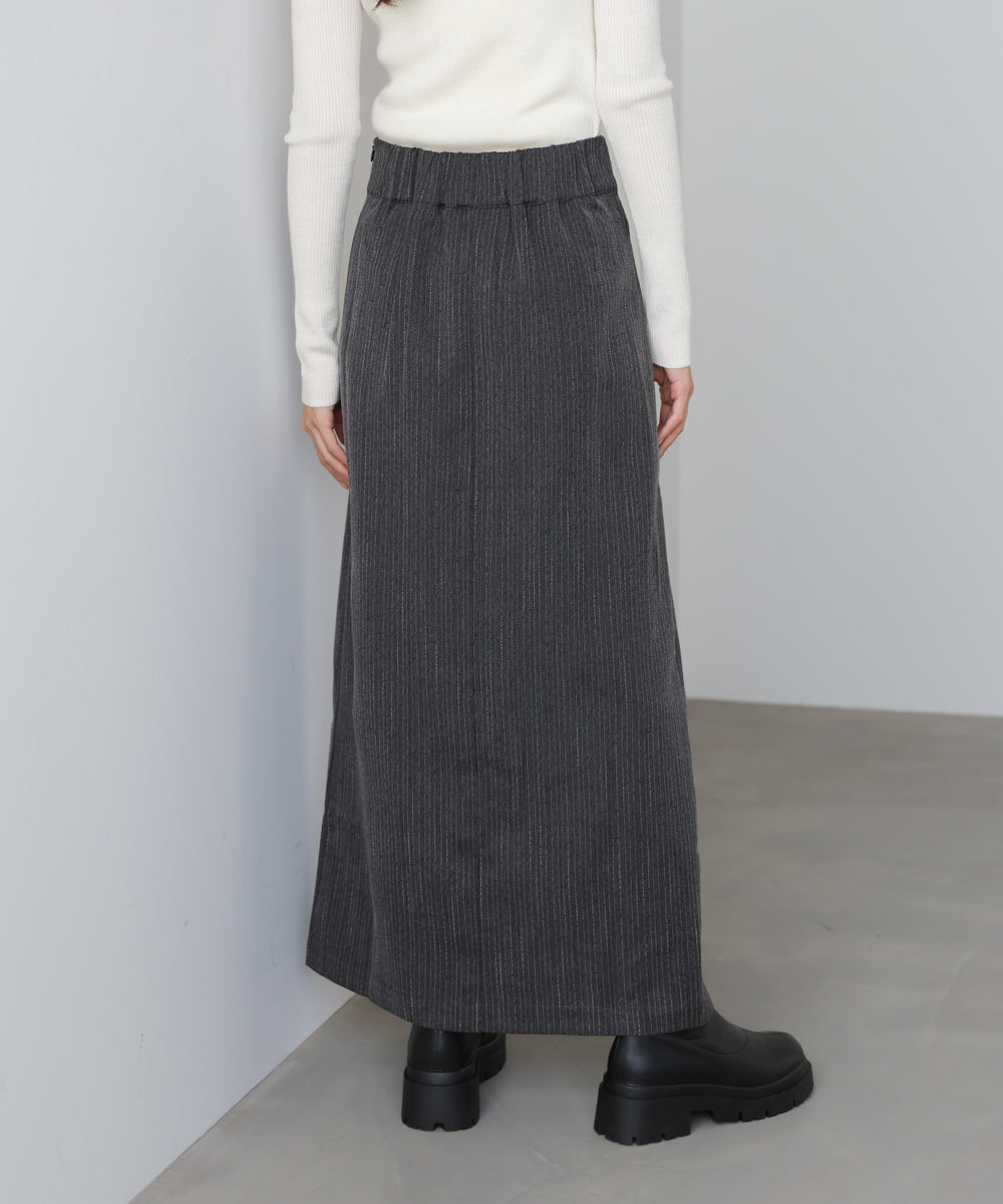 ピンストライプサイドプリーツスカート
