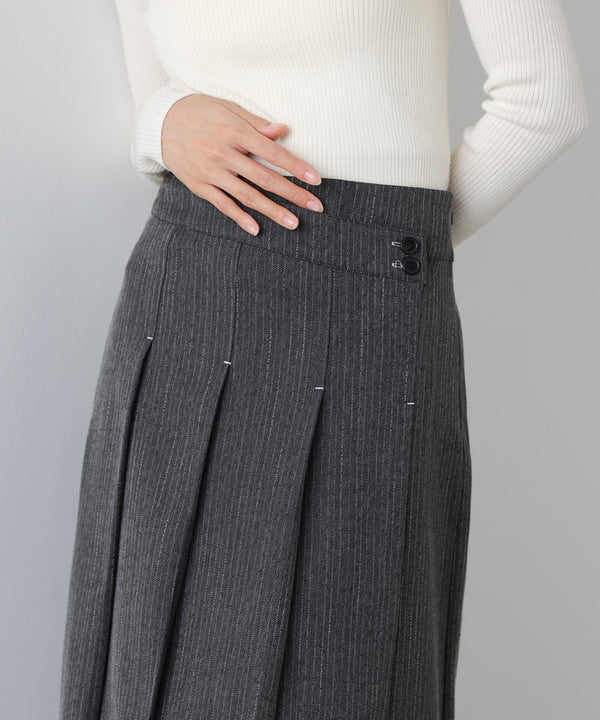 ピンストライプサイドプリーツスカート