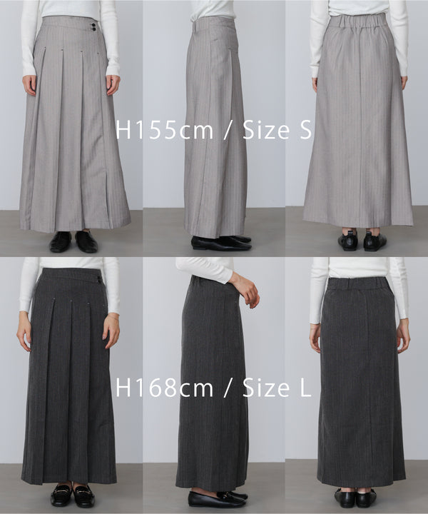 ピンストライプサイドプリーツスカート