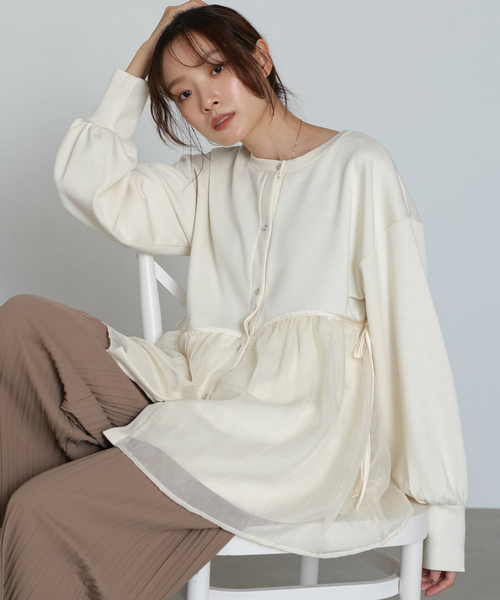 前後２ＷＡＹペプラムオーガンジーポンチトップス