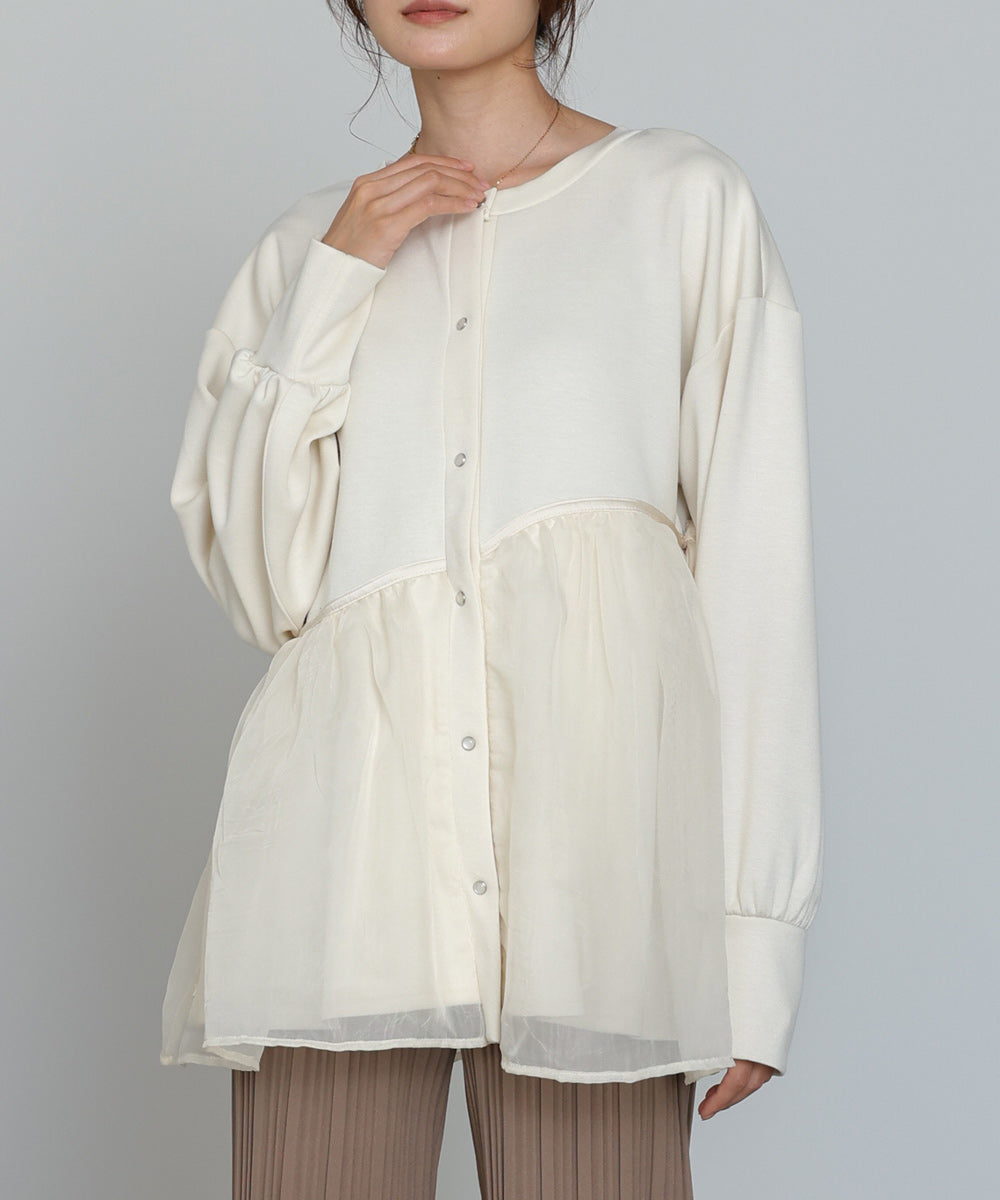 前後２ＷＡＹペプラムオーガンジーポンチトップス