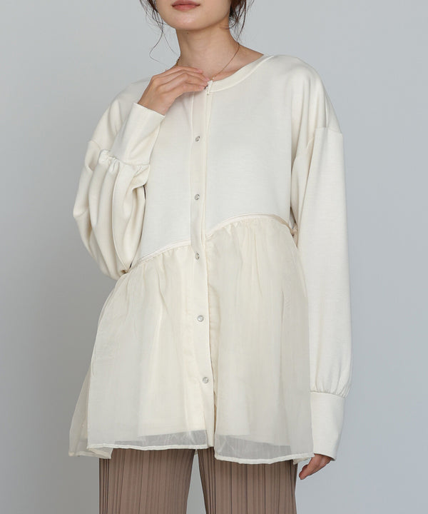 前後２ＷＡＹペプラムオーガンジーポンチトップス