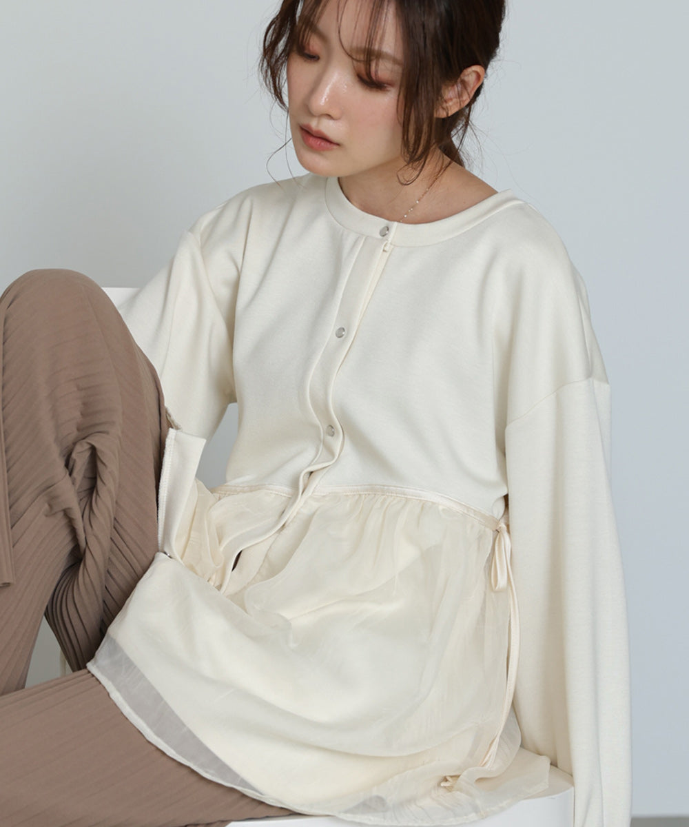 前後２ＷＡＹペプラムオーガンジーポンチトップス