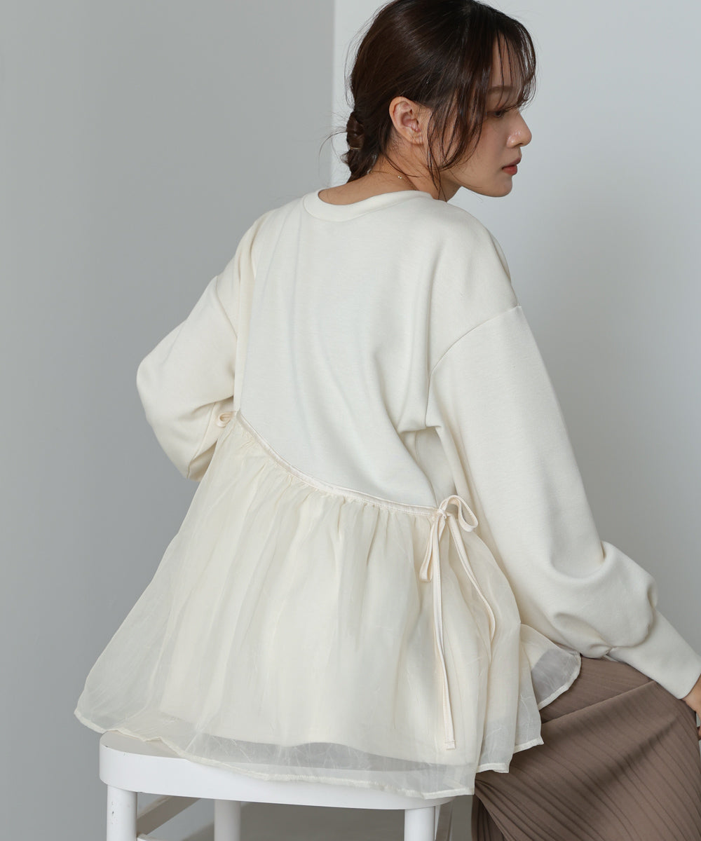 前後２ＷＡＹペプラムオーガンジーポンチトップス