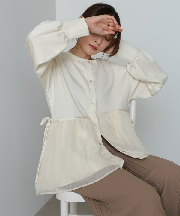 前後２ＷＡＹペプラムオーガンジーポンチトップス