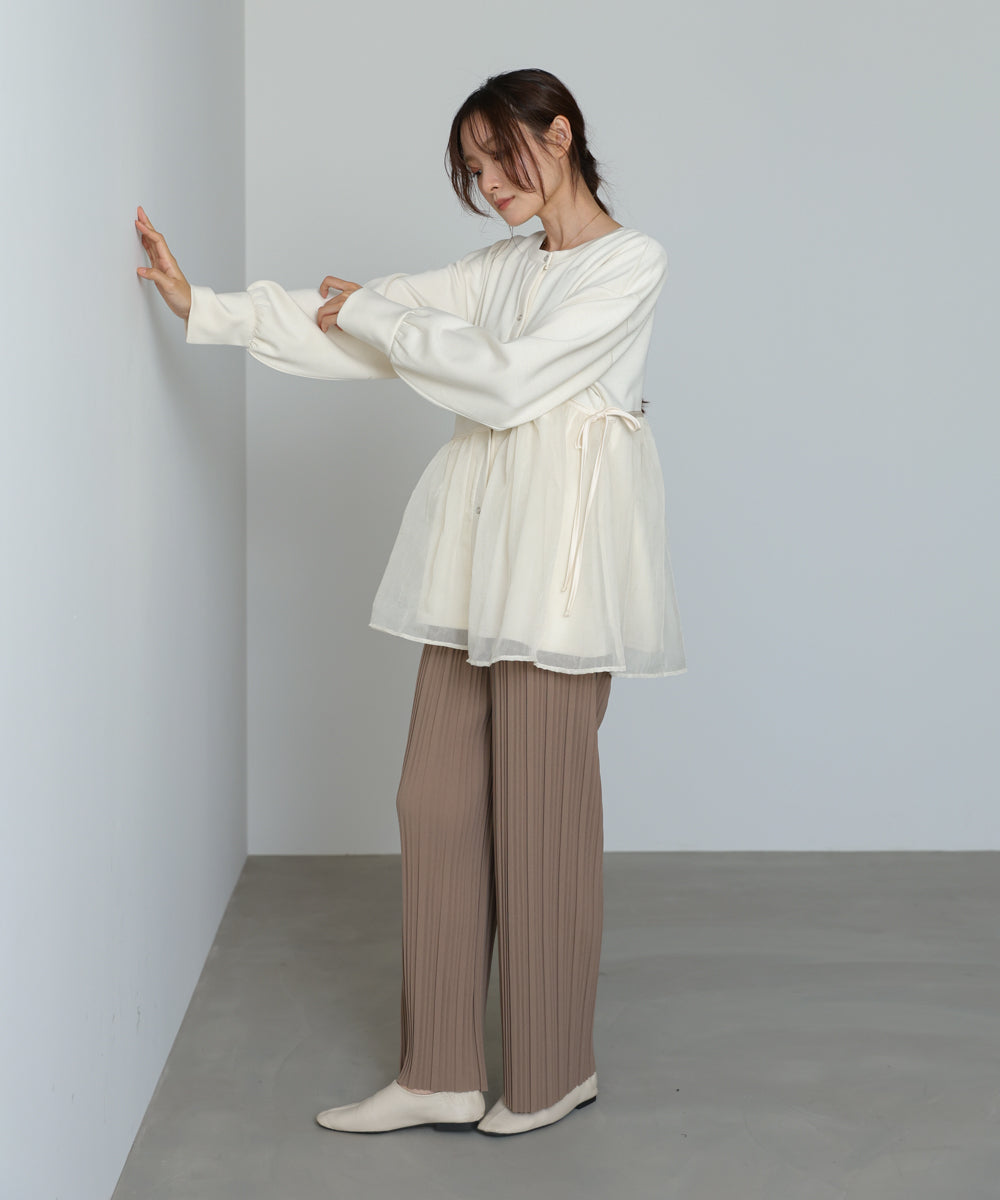 前後２ＷＡＹペプラムオーガンジーポンチトップス