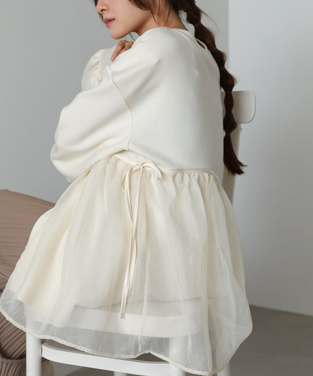 前後２ＷＡＹペプラムオーガンジーポンチトップス