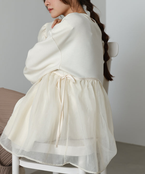 前後２ＷＡＹペプラムオーガンジーポンチトップス
