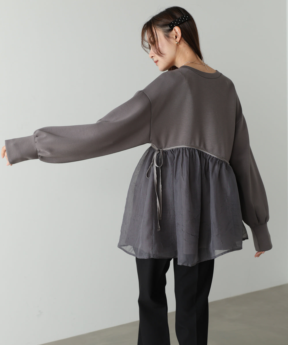 前後２ＷＡＹペプラムオーガンジーポンチトップス
