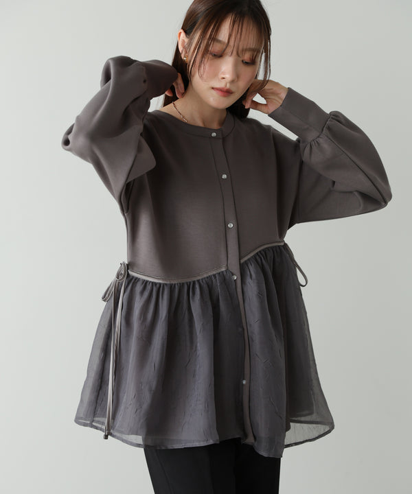 前後２ＷＡＹペプラムオーガンジーポンチトップス