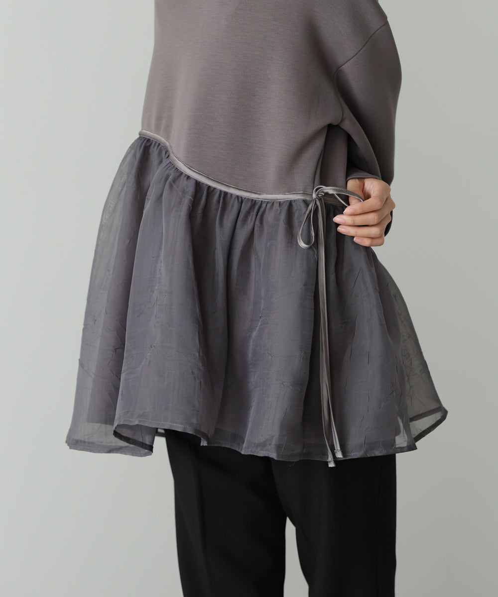 前後２ＷＡＹペプラムオーガンジーポンチトップス