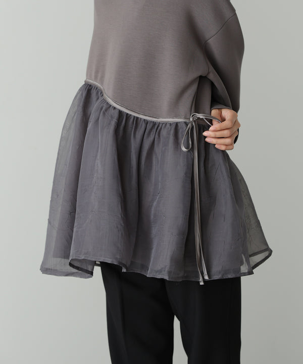 前後２ＷＡＹペプラムオーガンジーポンチトップス