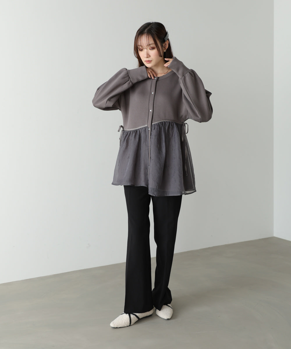 前後２ＷＡＹペプラムオーガンジーポンチトップス