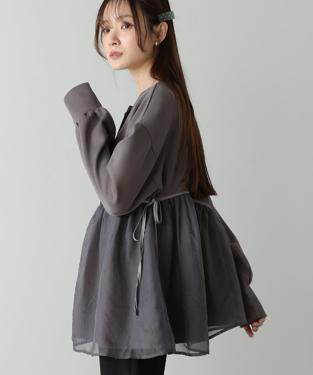 前後２ＷＡＹペプラムオーガンジーポンチトップス