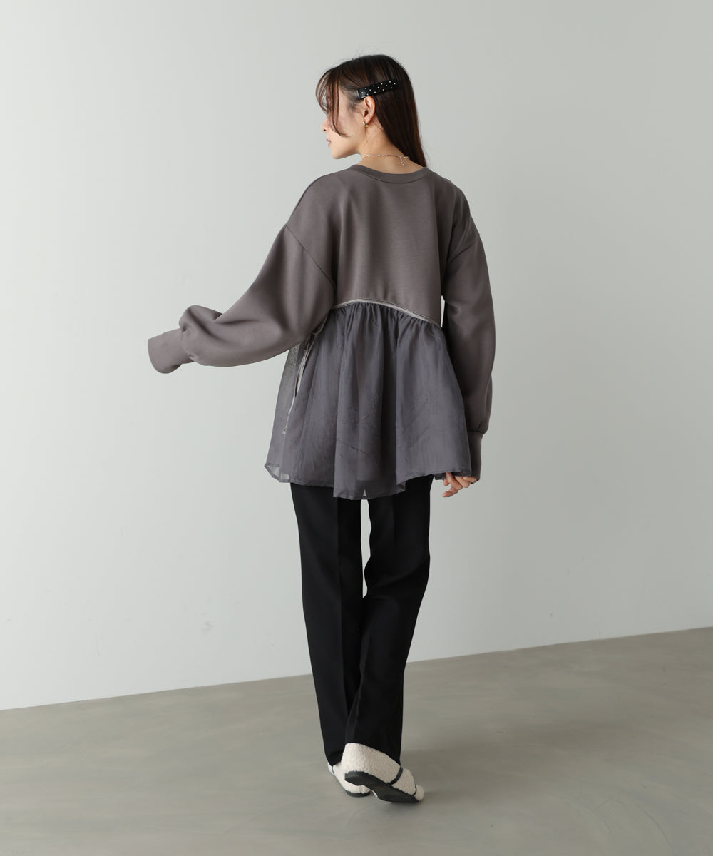 前後２ＷＡＹペプラムオーガンジーポンチトップス