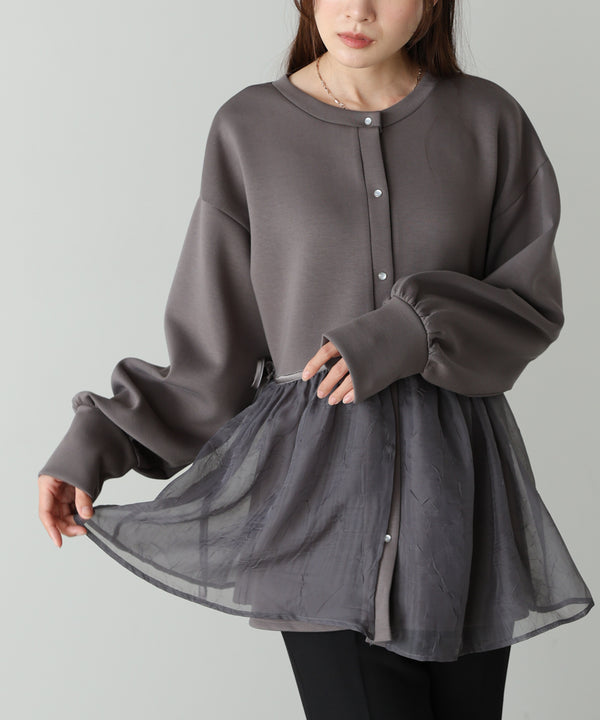 前後２ＷＡＹペプラムオーガンジーポンチトップス