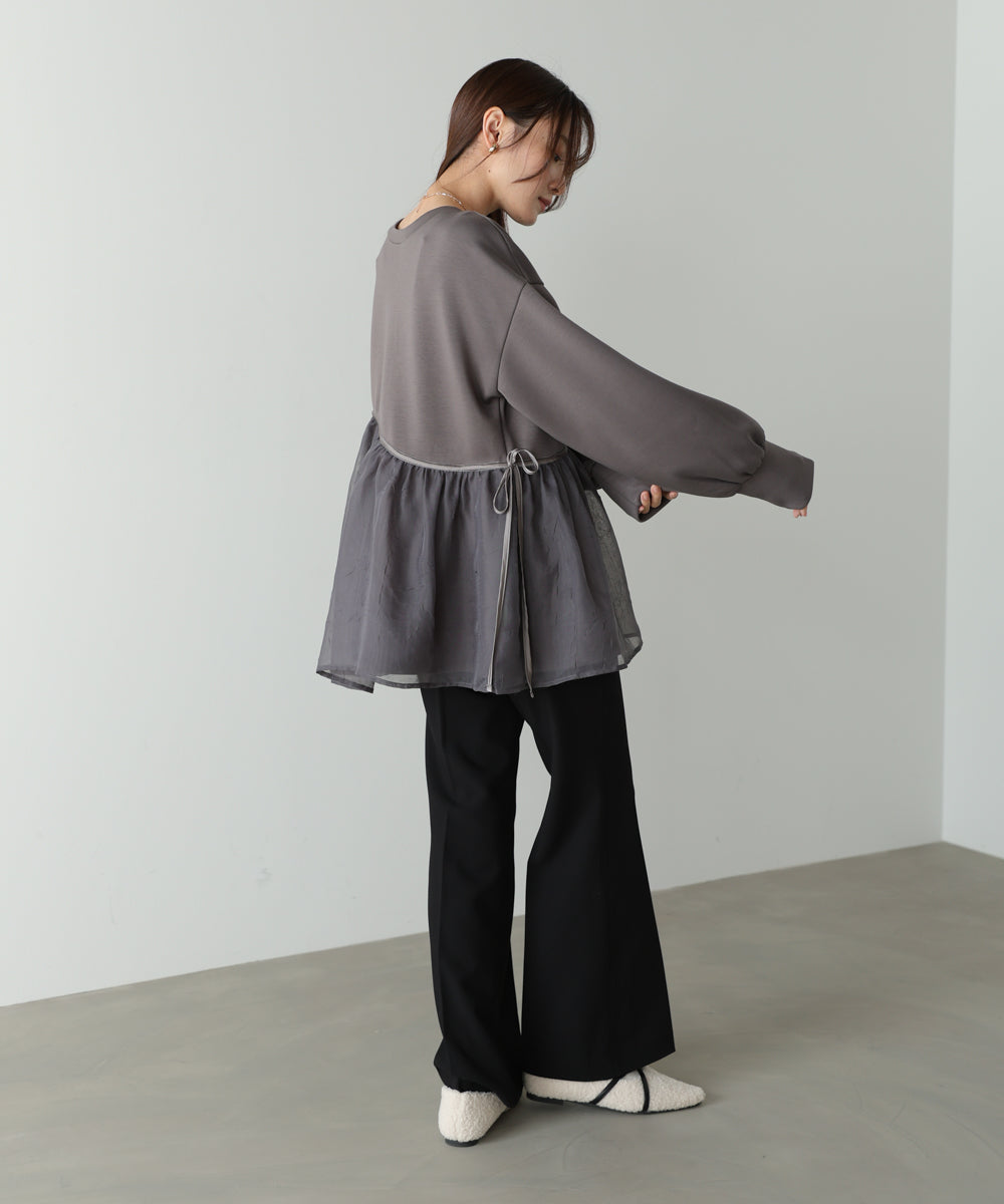 前後２ＷＡＹペプラムオーガンジーポンチトップス