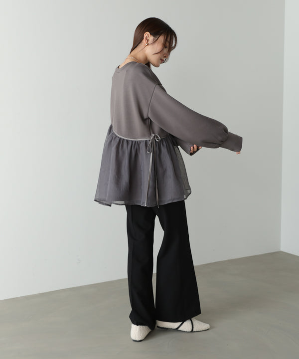 前後２ＷＡＹペプラムオーガンジーポンチトップス