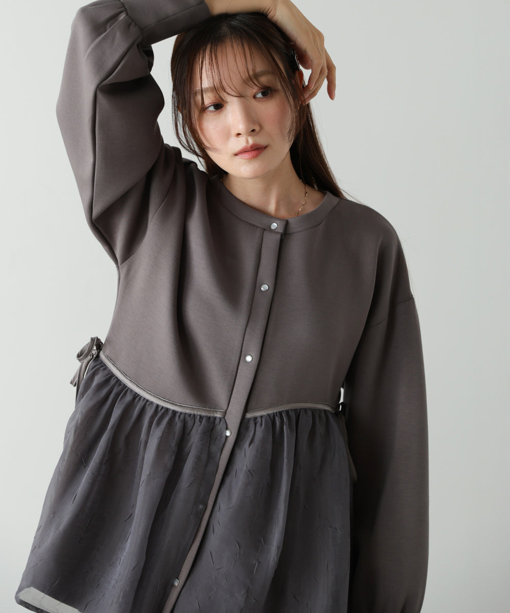 前後２ＷＡＹペプラムオーガンジーポンチトップス