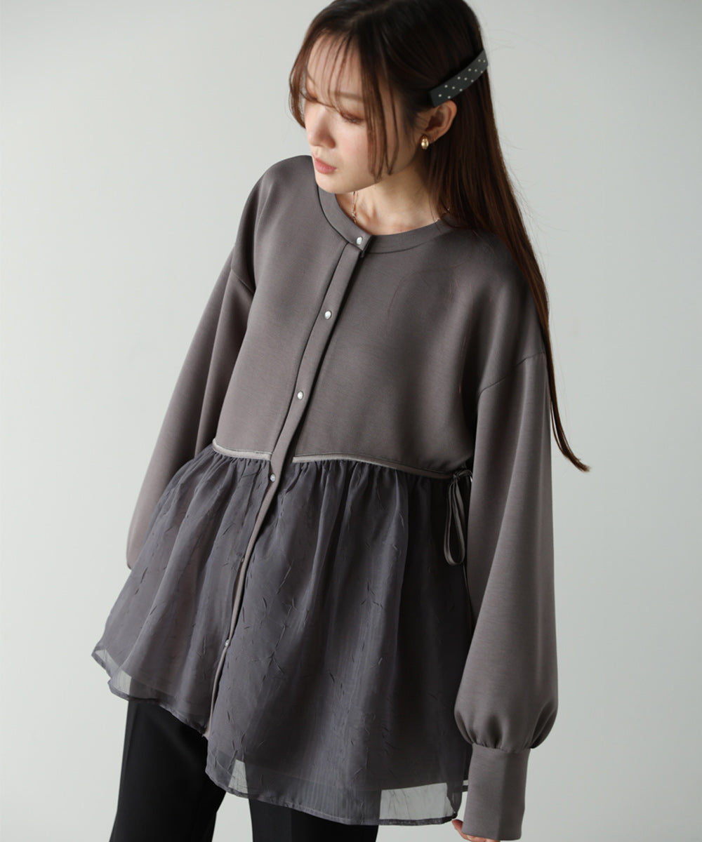 前後２ＷＡＹペプラムオーガンジーポンチトップス