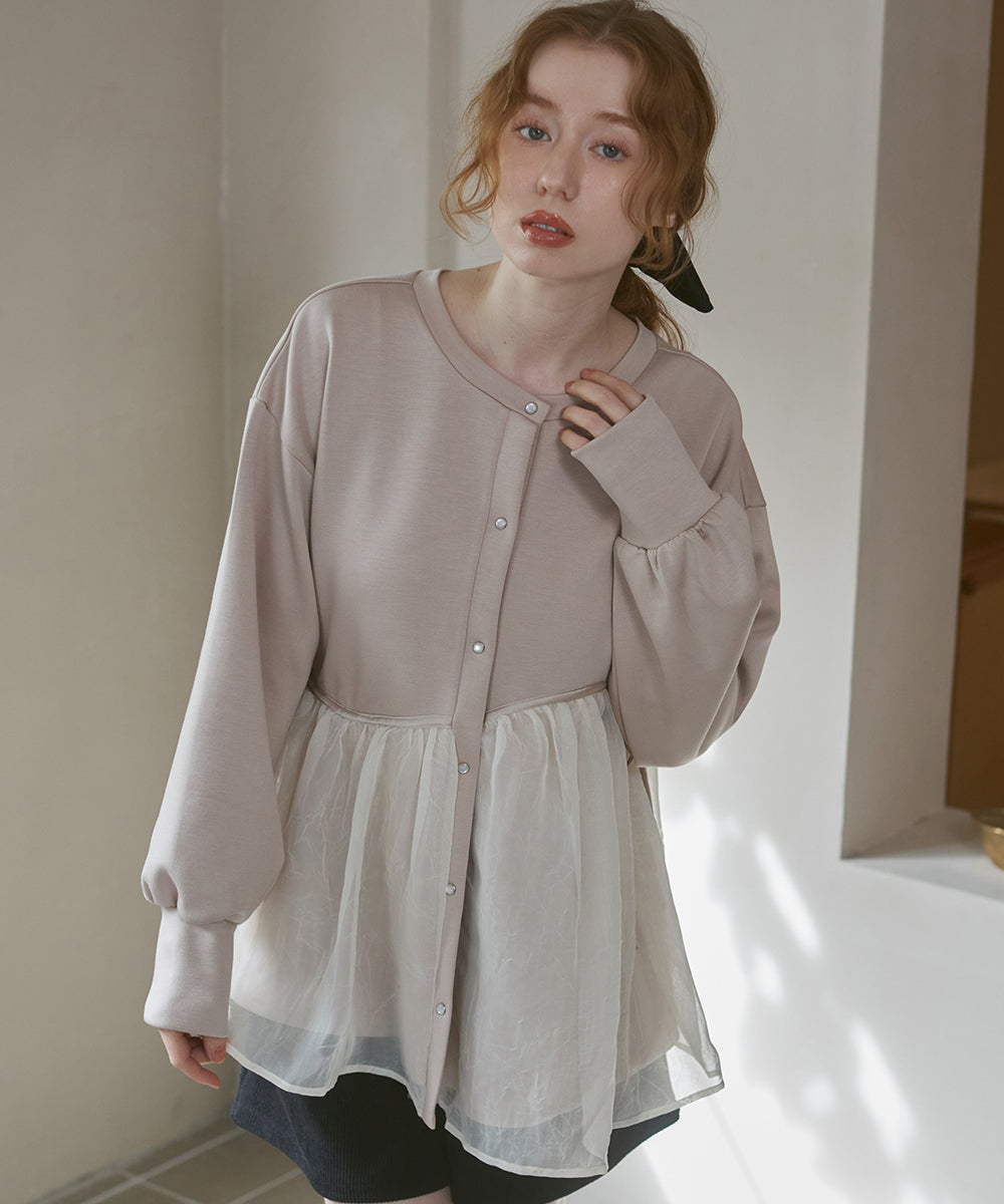 前後２ＷＡＹペプラムオーガンジーポンチトップス