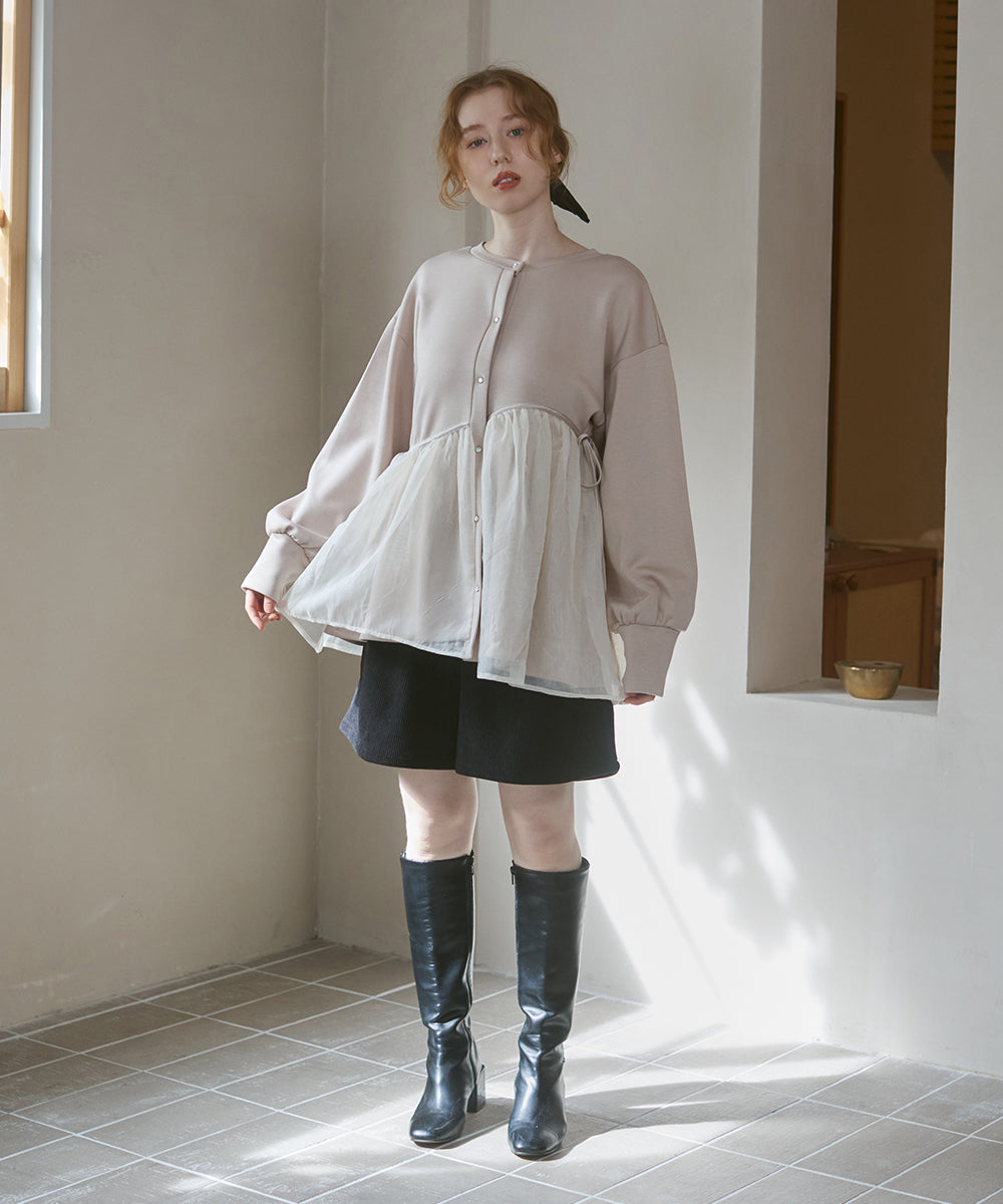 前後２ＷＡＹペプラムオーガンジーポンチトップス