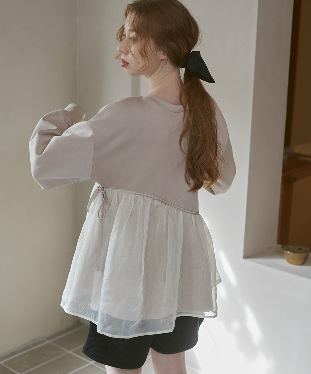 前後２ＷＡＹペプラムオーガンジーポンチトップス