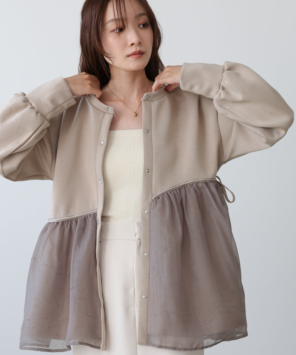 前後２ＷＡＹペプラムオーガンジーポンチトップス