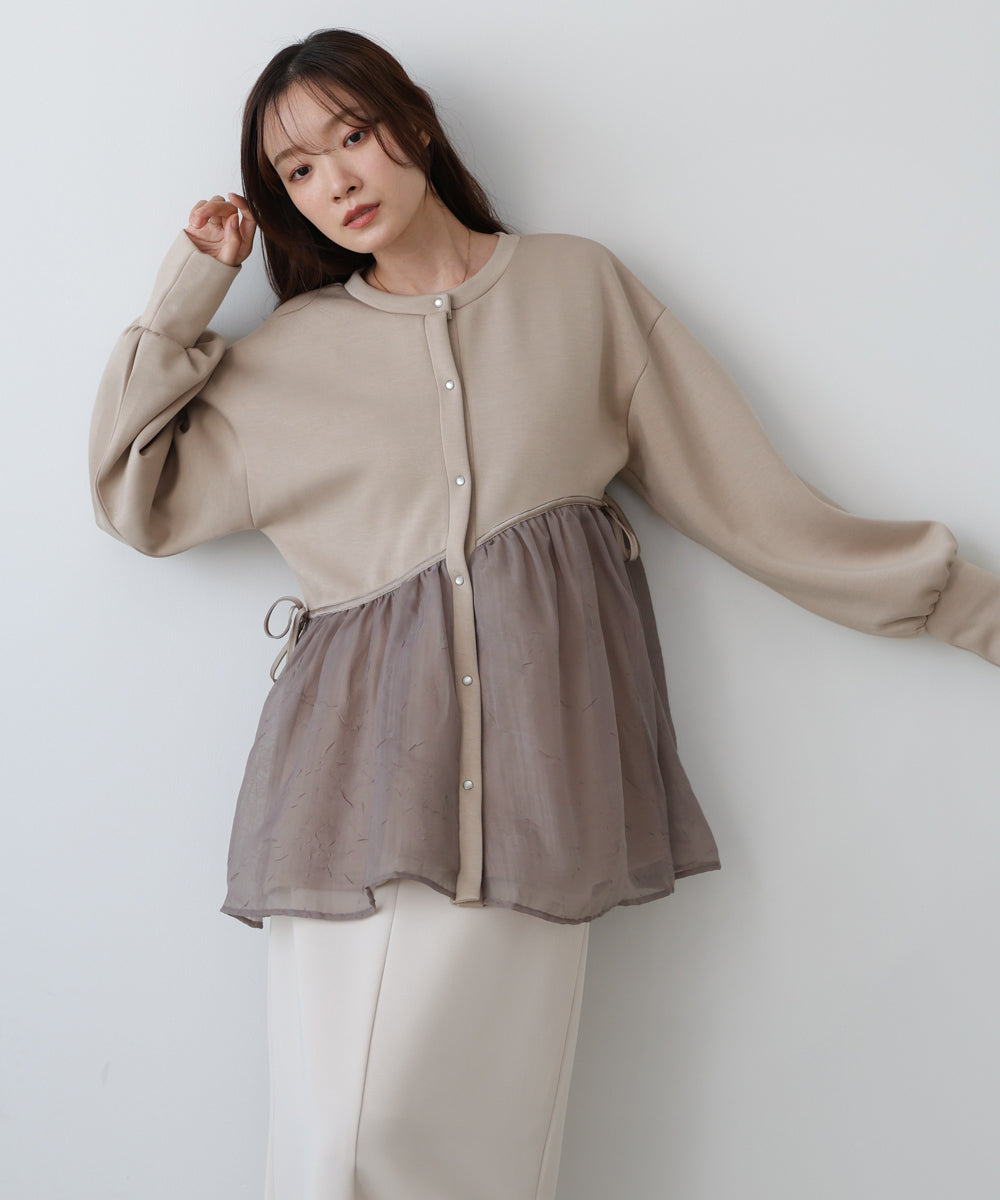 前後２ＷＡＹペプラムオーガンジーポンチトップス