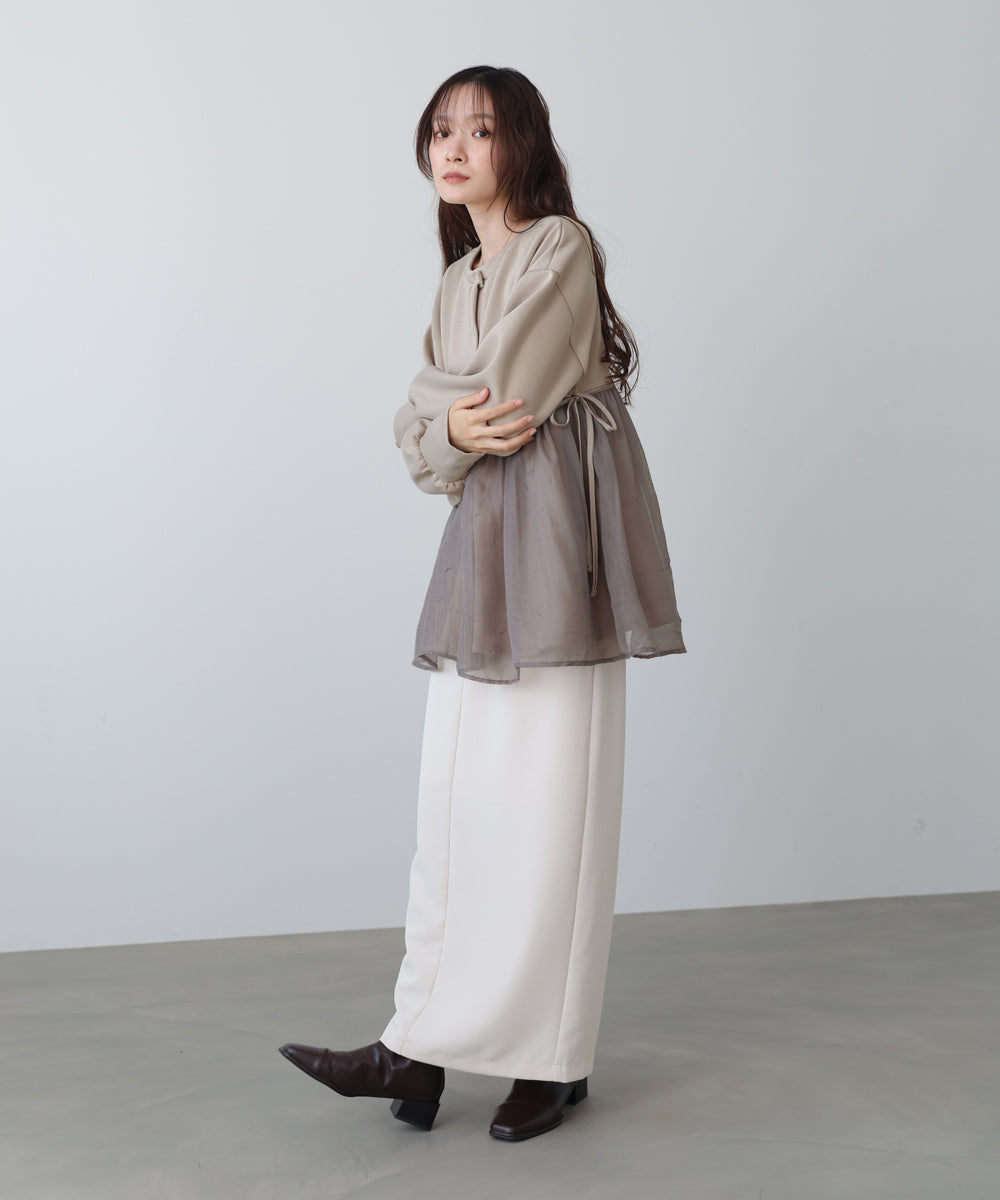 前後２ＷＡＹペプラムオーガンジーポンチトップス