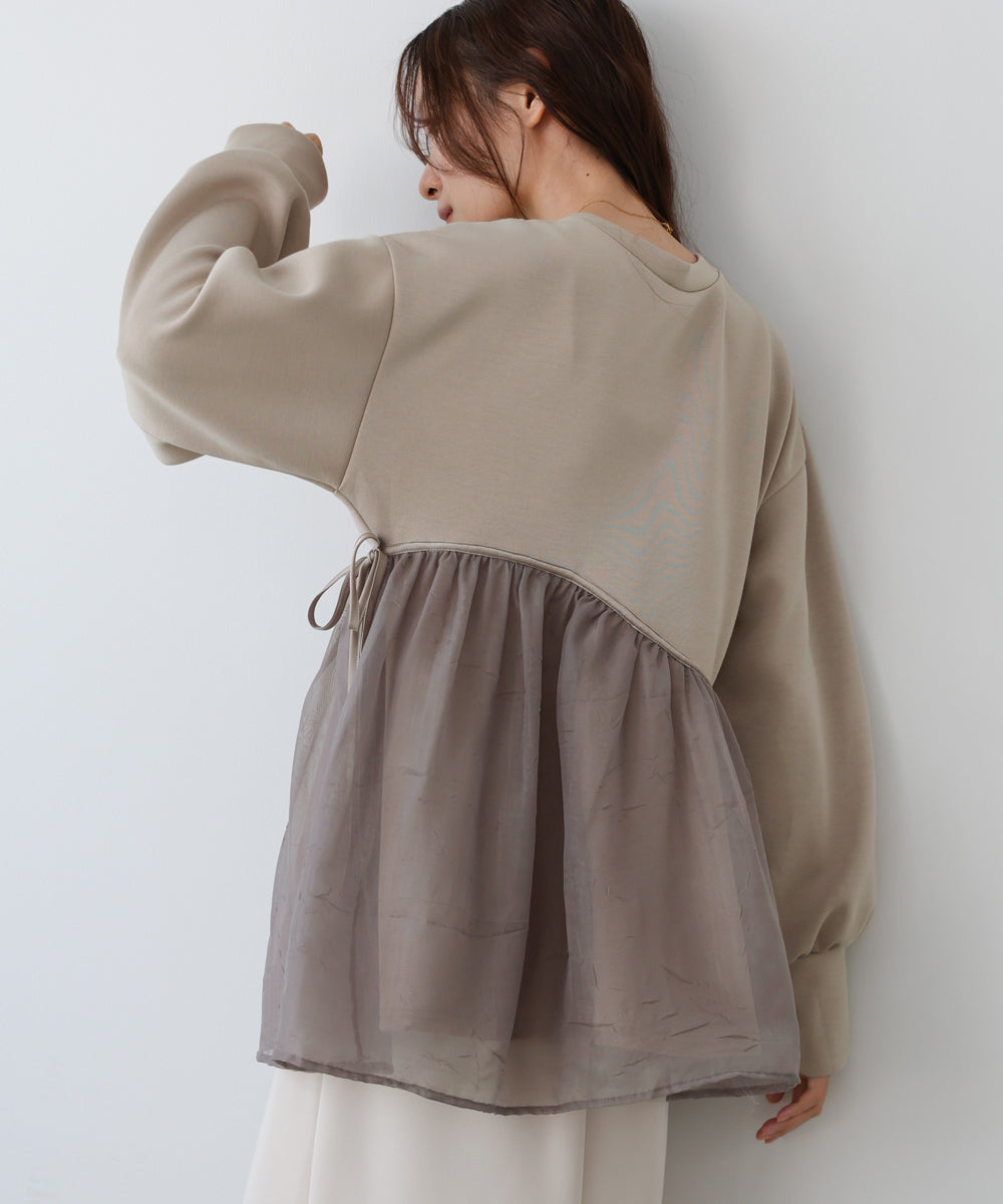 前後２ＷＡＹペプラムオーガンジーポンチトップス