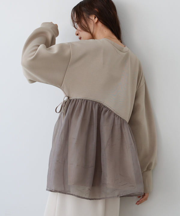 前後２ＷＡＹペプラムオーガンジーポンチトップス