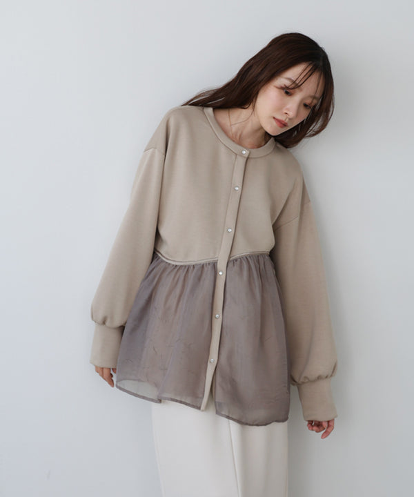 前後２ＷＡＹペプラムオーガンジーポンチトップス