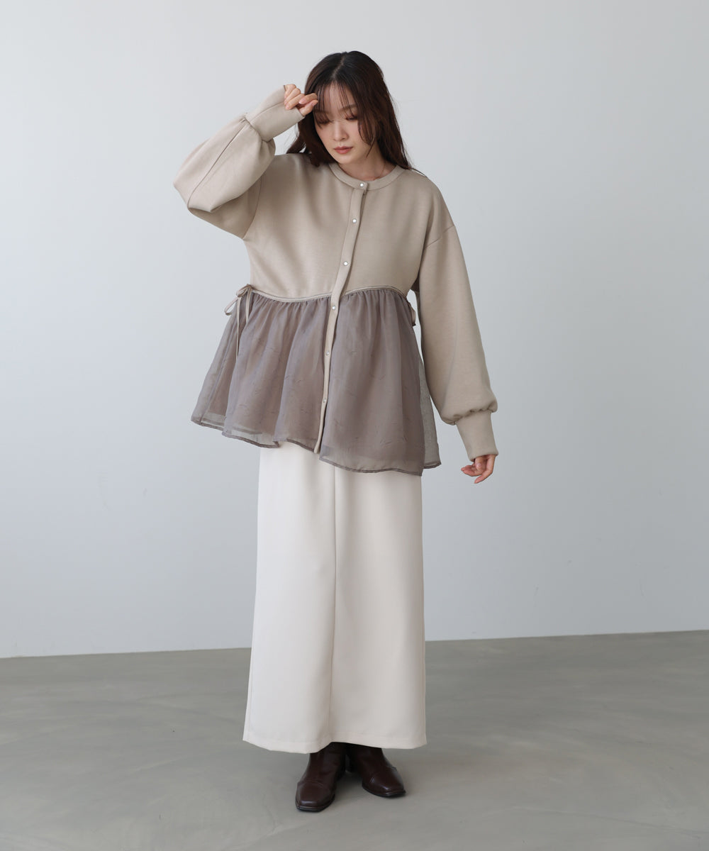 前後２ＷＡＹペプラムオーガンジーポンチトップス