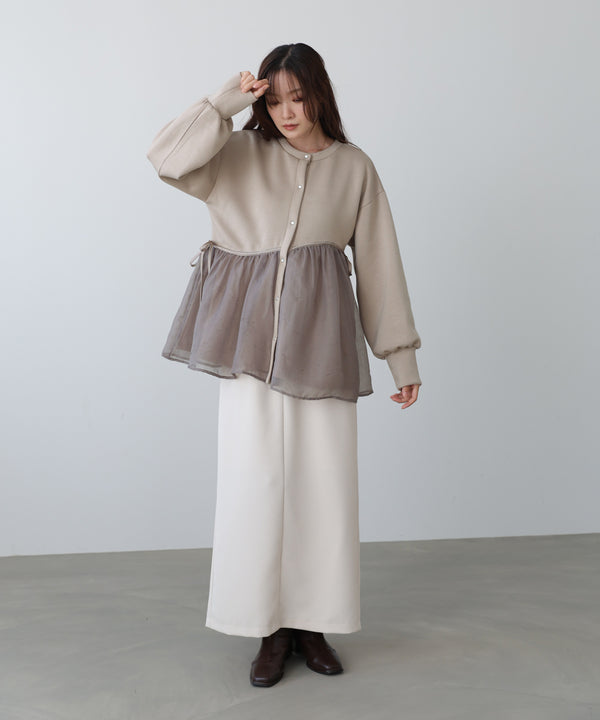 前後２ＷＡＹペプラムオーガンジーポンチトップス