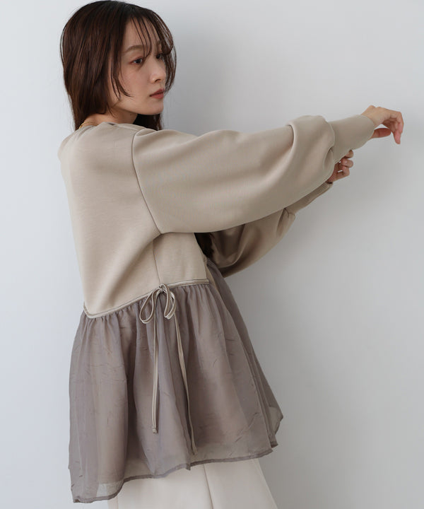 前後２ＷＡＹペプラムオーガンジーポンチトップス