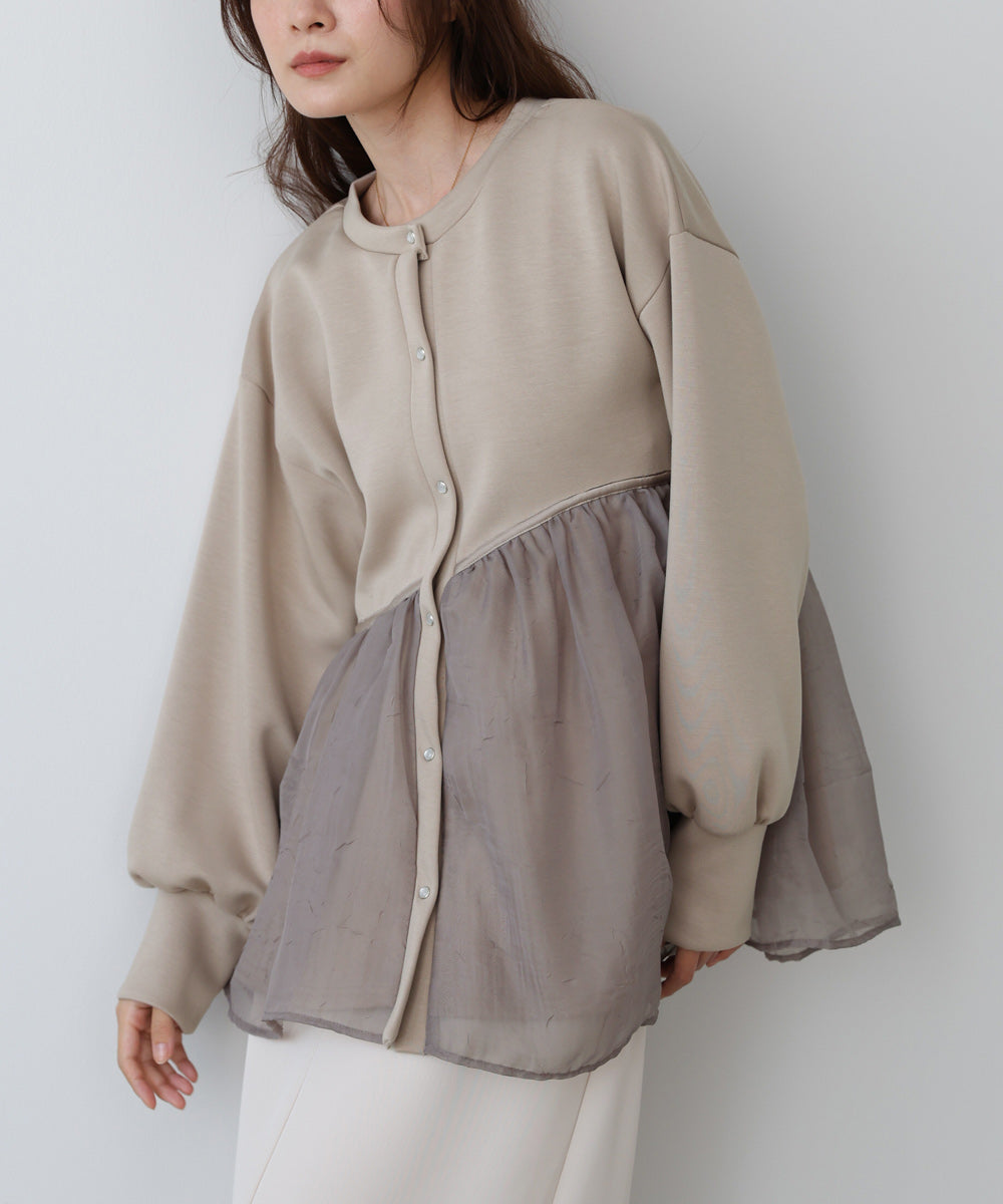 前後２ＷＡＹペプラムオーガンジーポンチトップス