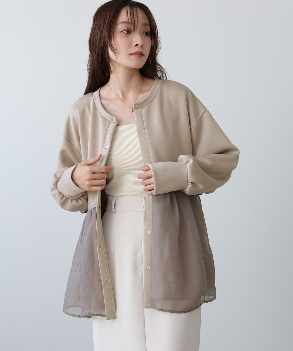 前後２ＷＡＹペプラムオーガンジーポンチトップス