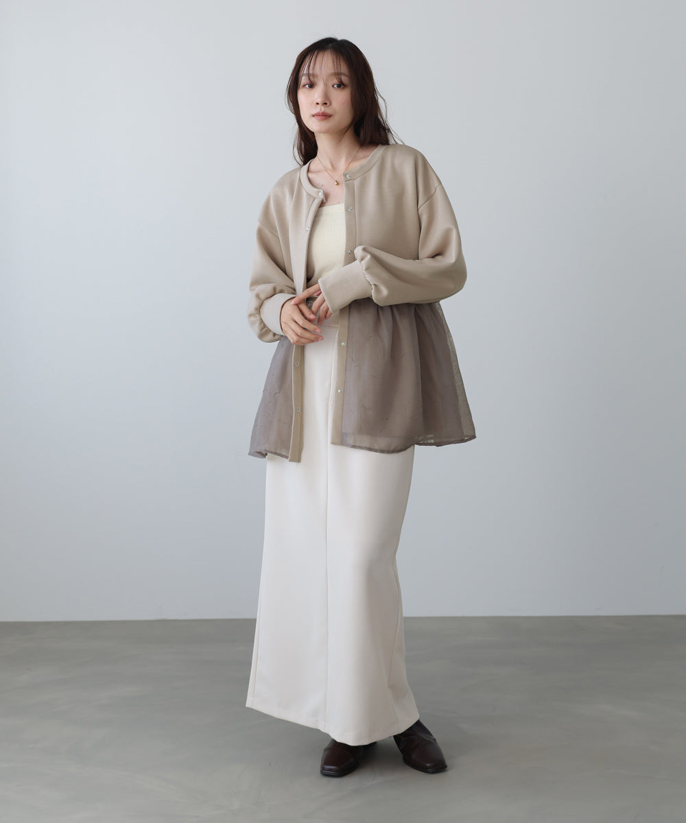 前後２ＷＡＹペプラムオーガンジーポンチトップス