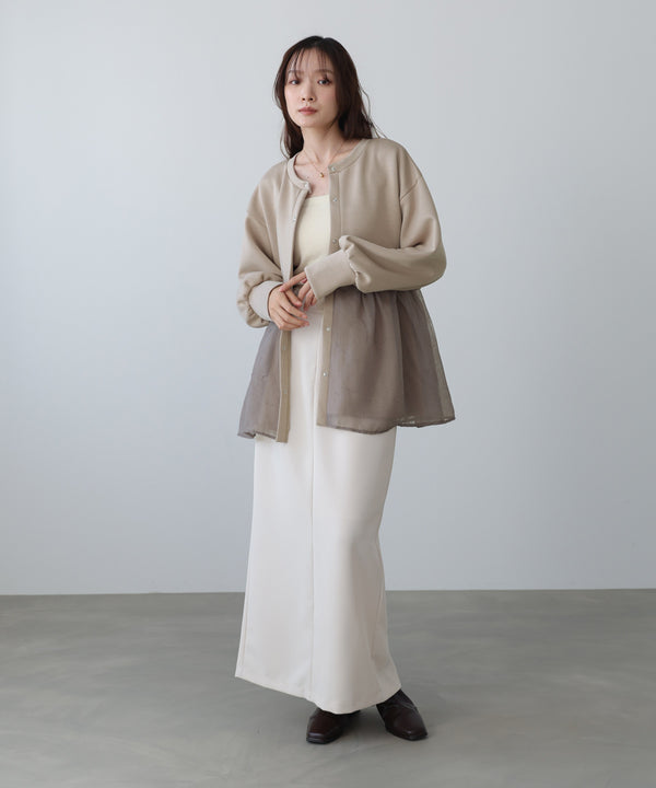 前後２ＷＡＹペプラムオーガンジーポンチトップス