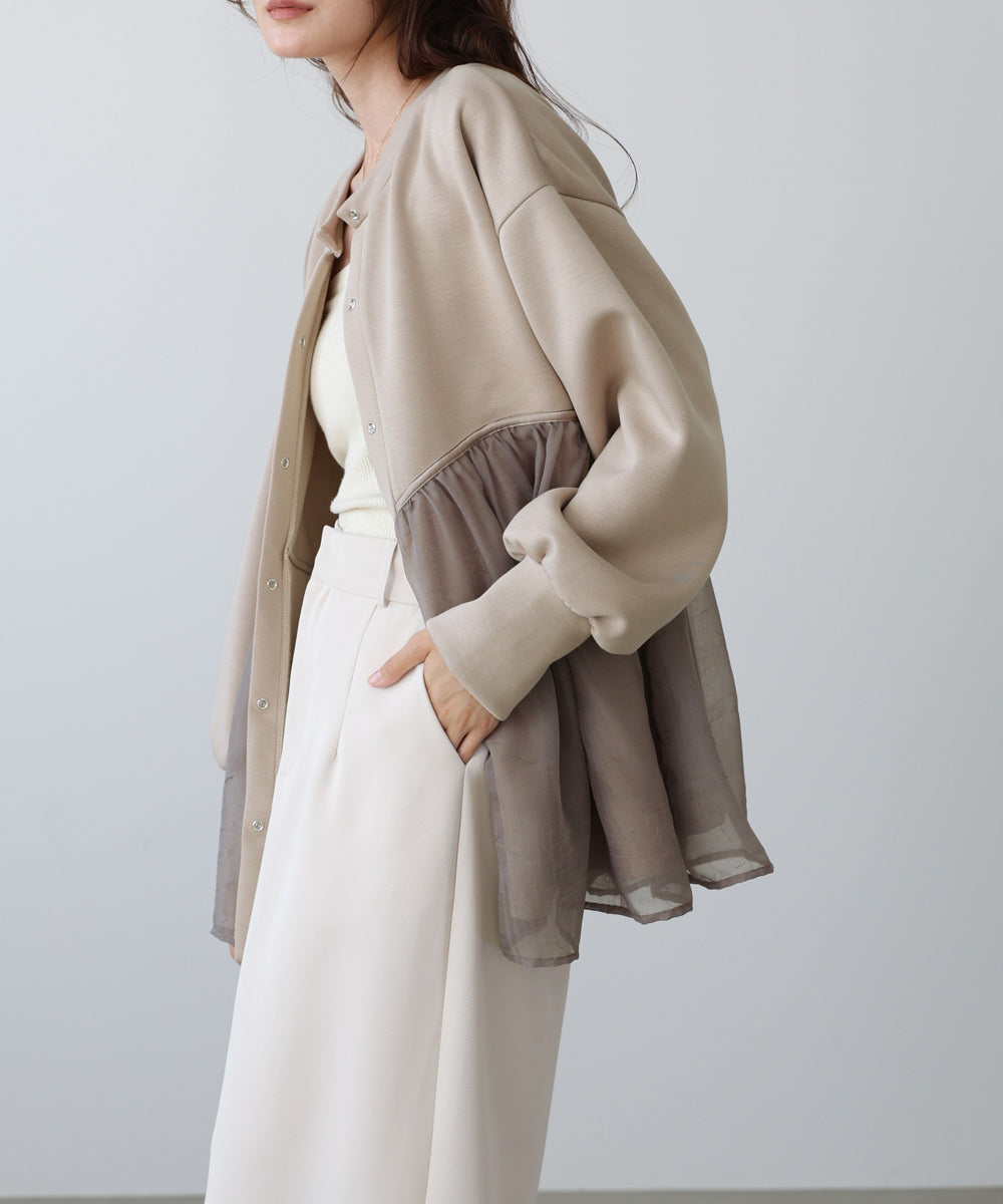 前後２ＷＡＹペプラムオーガンジーポンチトップス