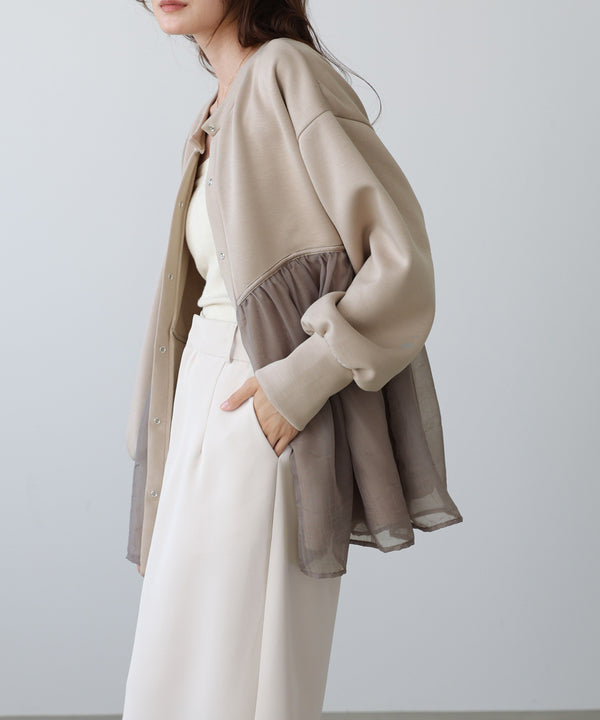 前後２ＷＡＹペプラムオーガンジーポンチトップス